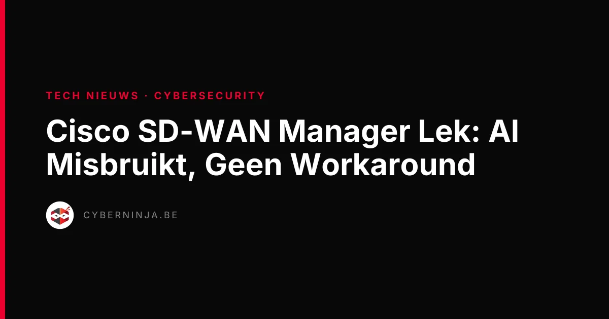 Cisco SD-WAN Manager Lek: Al Misbruikt, Geen Workaround